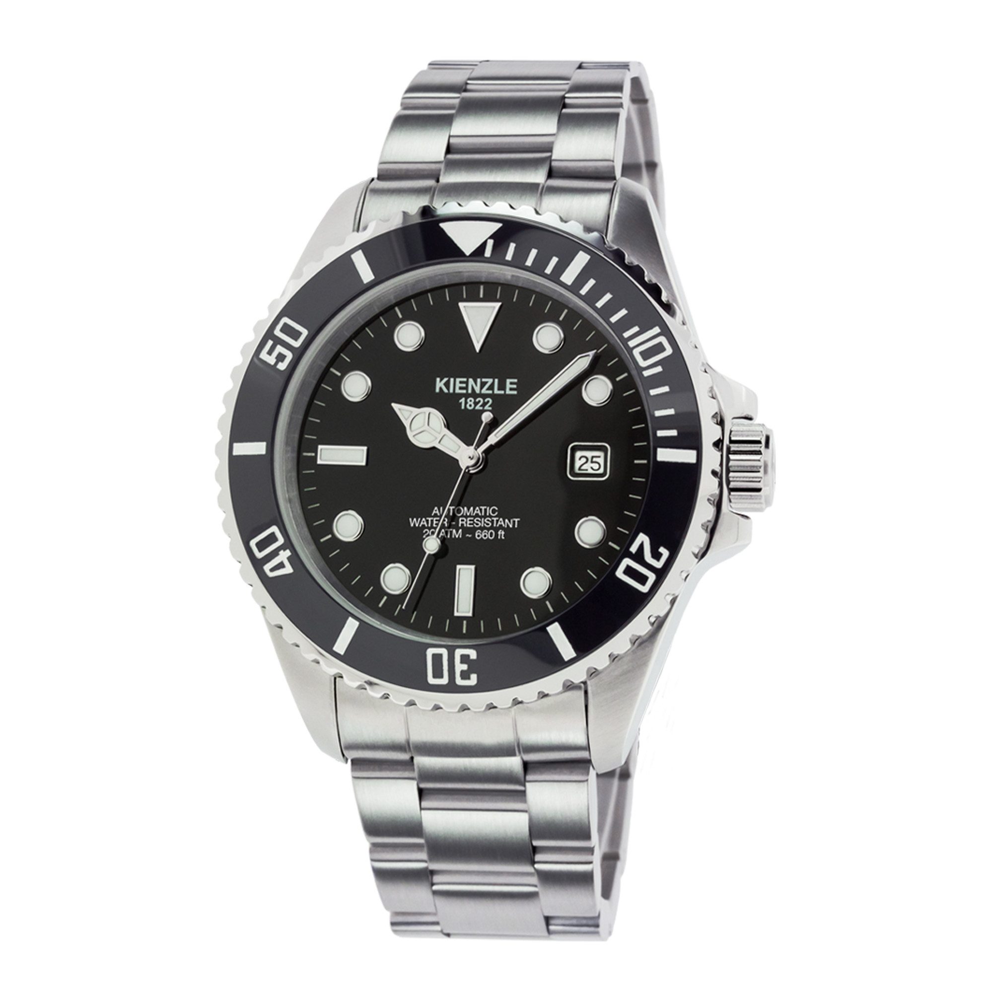 Kienzle Automatikuhr TAUCHER Automatic Armbanduhr Edelstahl schwarz