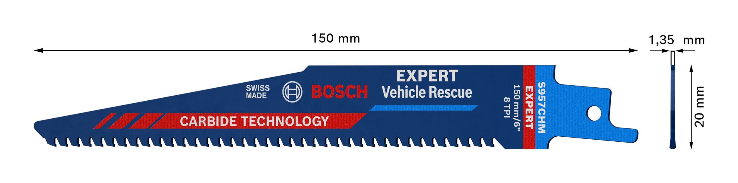 BOSCH Säbelsägeblatt CHM Expert Endurance S Rescue - (10 Vehicle 10er-Pack Stück), Rescue for Expert Vehicle 957