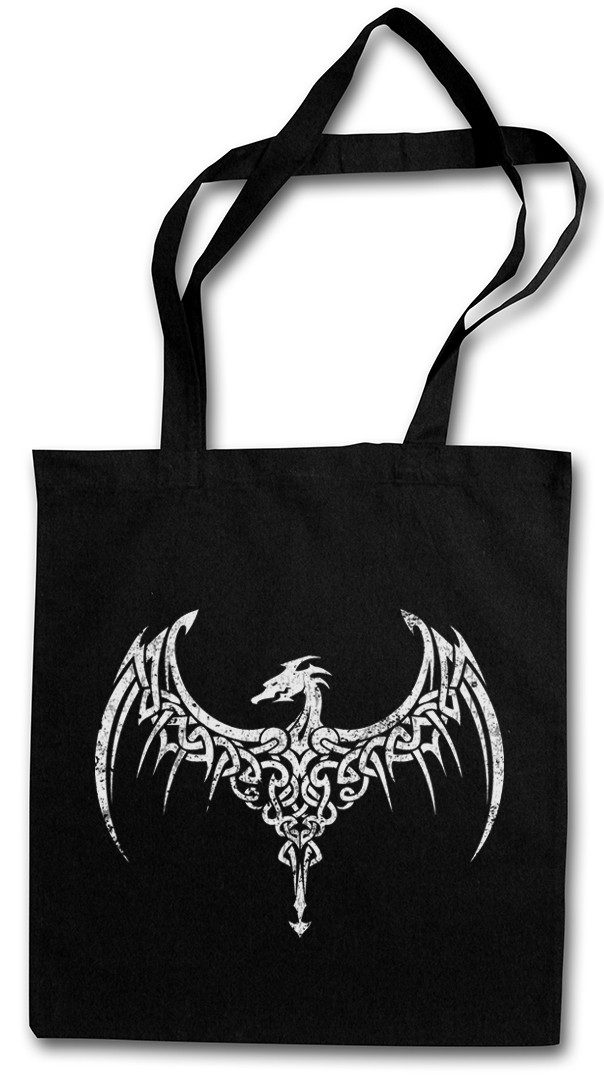 Beuteltasche Celtic Dragon III Stofftasche Kelten Knoten Keltisch Kreuz Cross Runen
