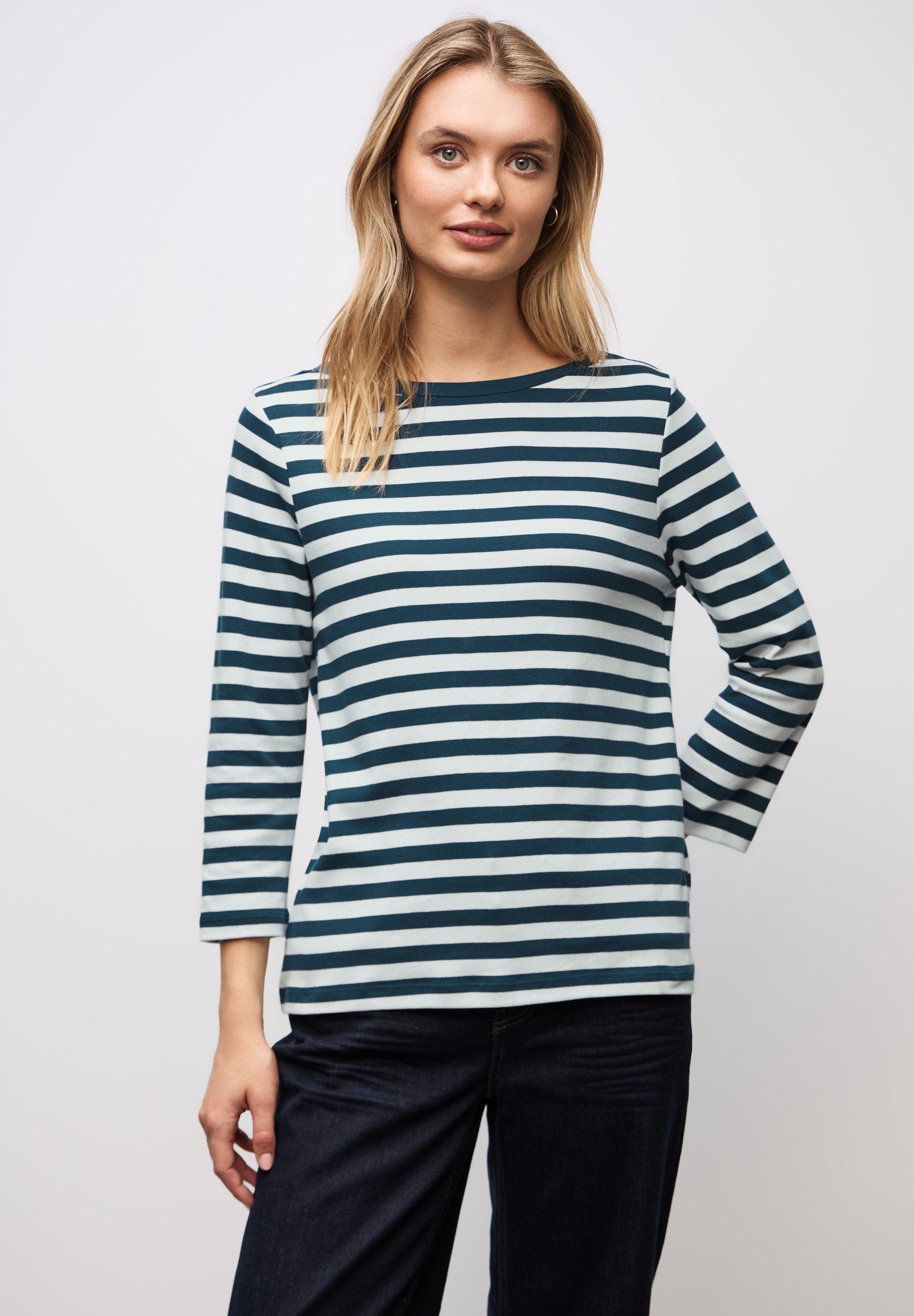 STREET ONE Rundhalsshirt aus reiner Baumwolle