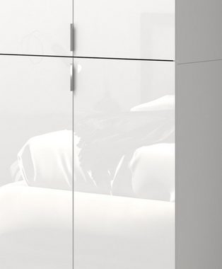 xonox.home Garderoben-Set ProjektX, (Komplett-Garderobe in weiß Hochglanz, 273 x 193 cm), variable Inneneinteilung