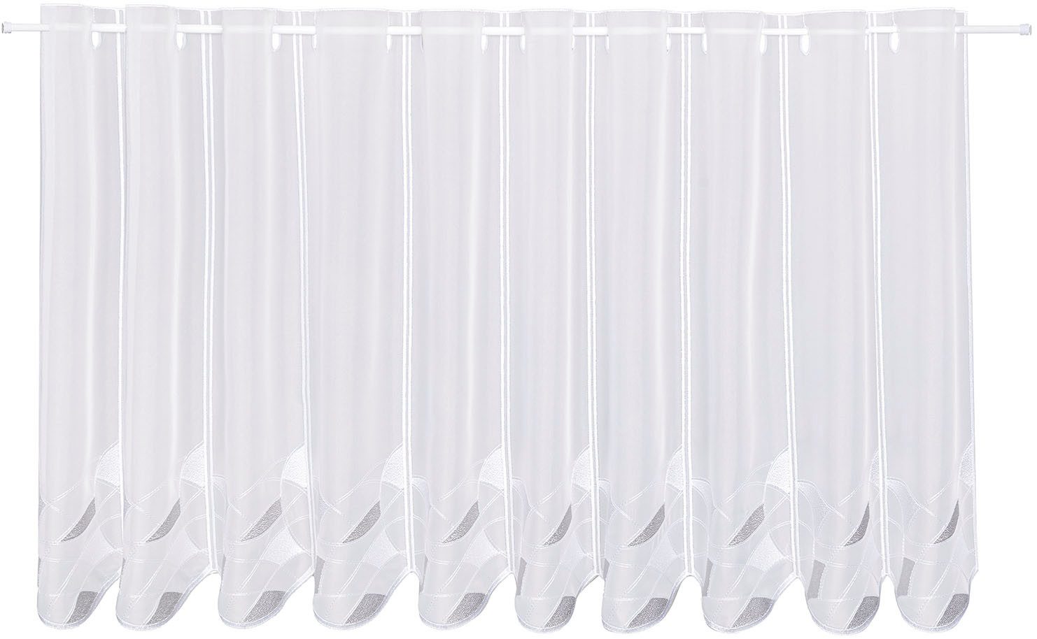 Gerster Scheibengardine Clara, nach Maß (1 St), Durchzuglöcher, transparent, SB-Bistro "Clara", nach Maß, maßgenaue Anfertigung