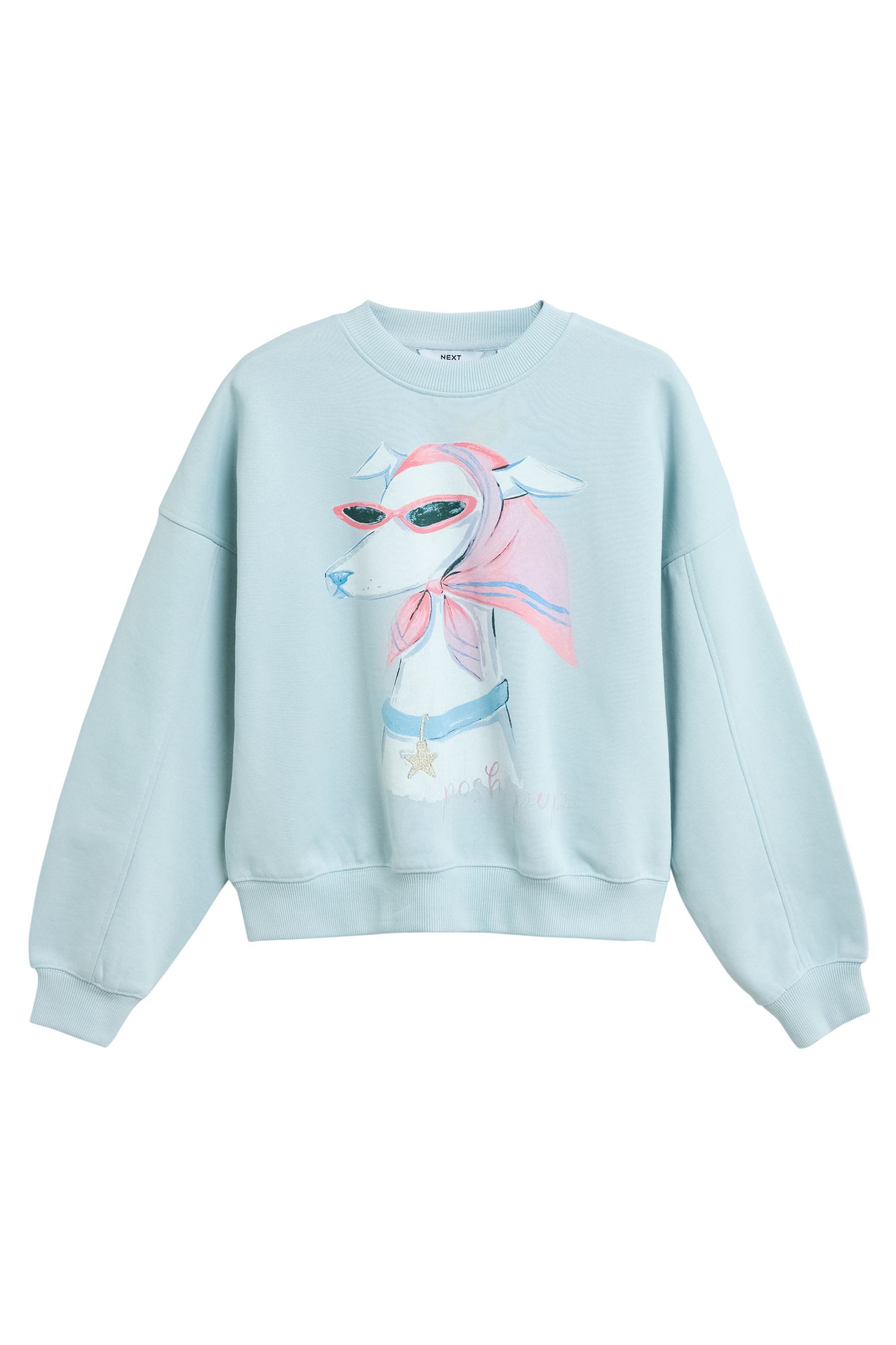 Sweater Rundhalssweatshirt mit Grafik, Hund