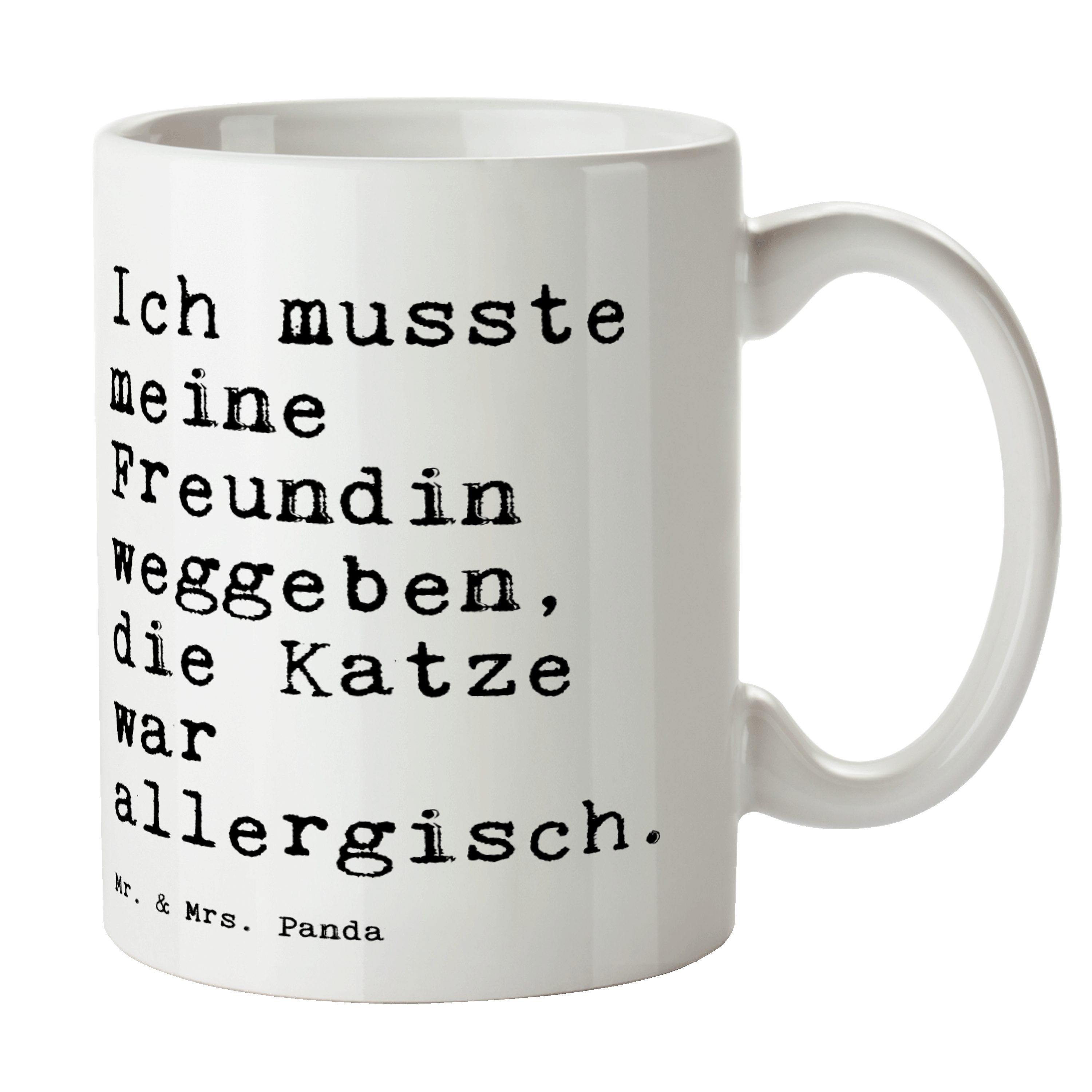 - Panda Keramik Freundin... meine - & Weiß Mr. Spruch, Keramiktasse, Tasse musste Mrs. Ich Geschenk,