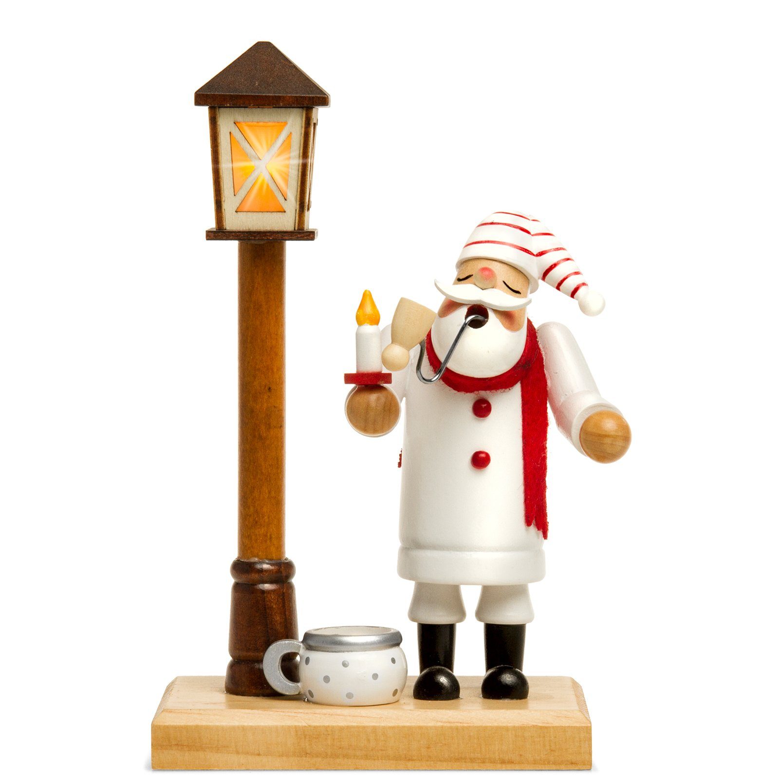 SIKORA Weihnachtsfigur RM-A-LED Holz batteriebetriebener Laterne mit Laterne Schlafwandler LED Räuchermännchen A04 LED mit