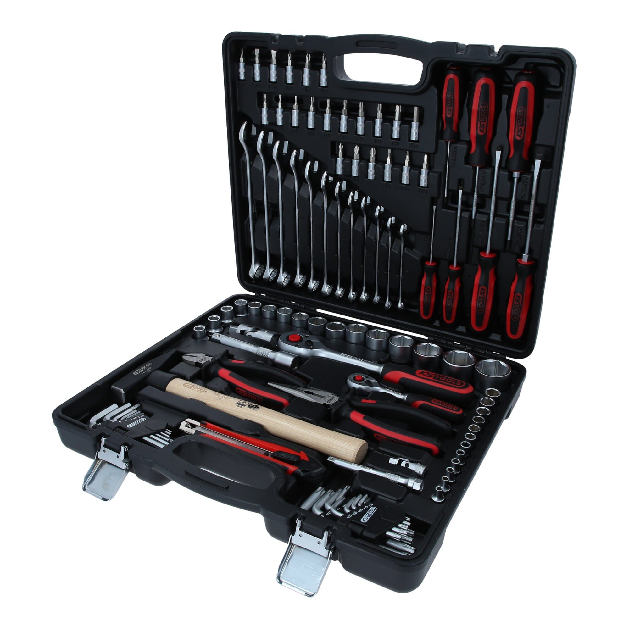 KS Tools Bit- und Steckschlüsselset KS Tools 1/4 Zoll+3/8 Zoll+1/2 Zoll Universal-Werkzeug-Satz, 97-tlg.