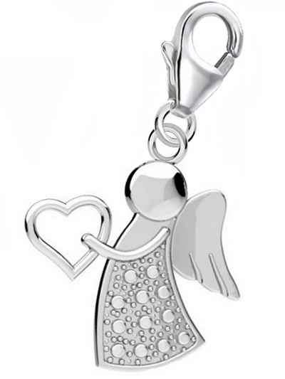 Goldene Hufeisen Charm Engel Engel Karabiner Charm Anhänger für Bettelarmband 925 Silber (inkl. Etui), für Gliederarmband oder Halskette