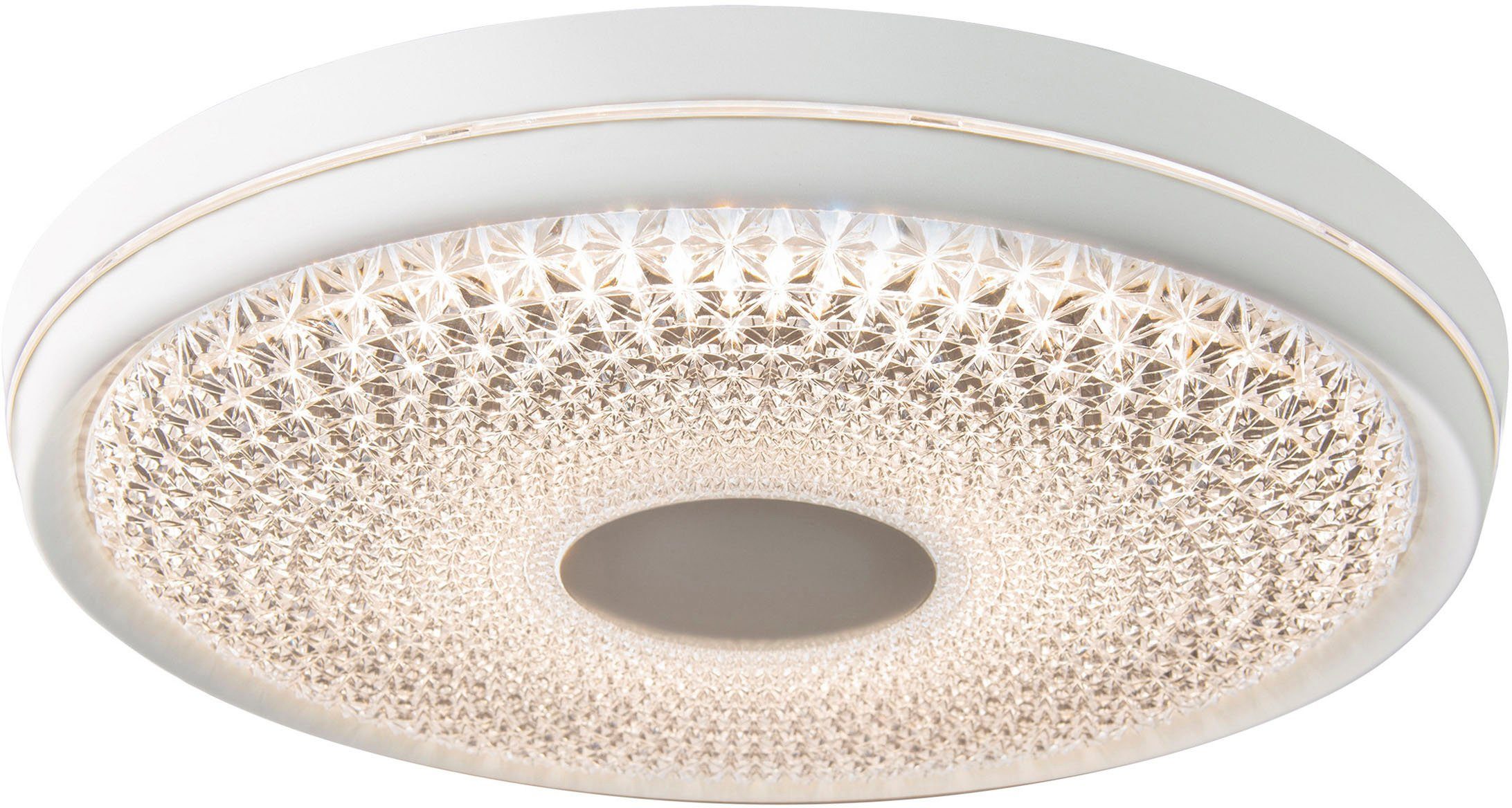 näve LED Deckenleuchte Boise, CCT - über Fernbedienung, Dimmfunktion, Fernbedienung, Infrarot inkl., LED fest integriert, warmweiß - kaltweiß, dimmbar, CCT-Farbwechsel in 3-Stufen per Fernbedienung, kristalloptik