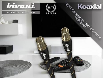 bivani Premium Koaxial Antennenkabel M/F SAT-Kabel, IEC Stecker, IEC Buchse (100 cm), Koaxialkabel, Fernsehkabel, Kabelfernsehen, Radio, DVB-T, DVB-T2, DVB-C, DVB-S, DVB-S2, FullHD, UltraHD, UHD