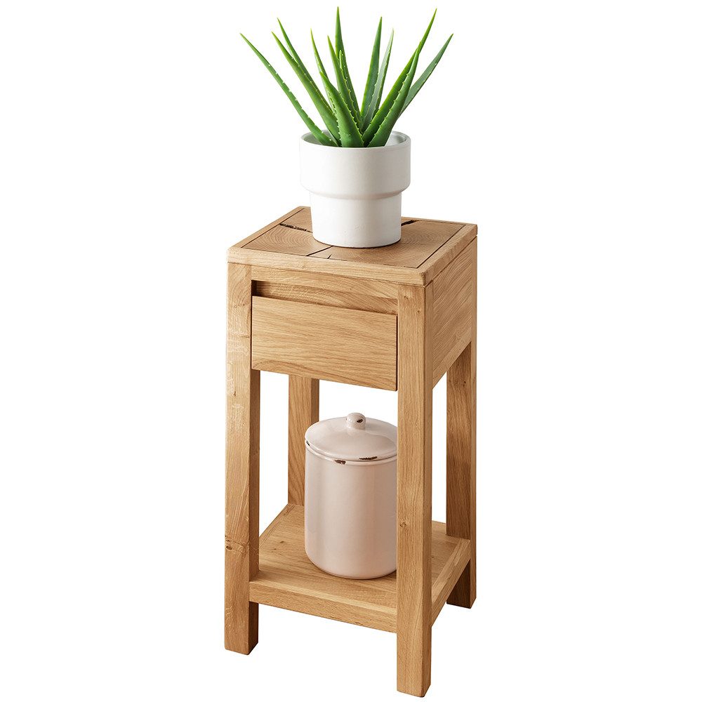 Lomadox Beistelltisch KIMBERLEY-69, Blumenständer Blumentisch Tisch modern in massiver geölter Wildeiche