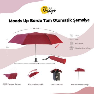 BIGGDESIGN Langregenschirm Biggdesign Moods Up Burgunder Vollautomatik-Schirm