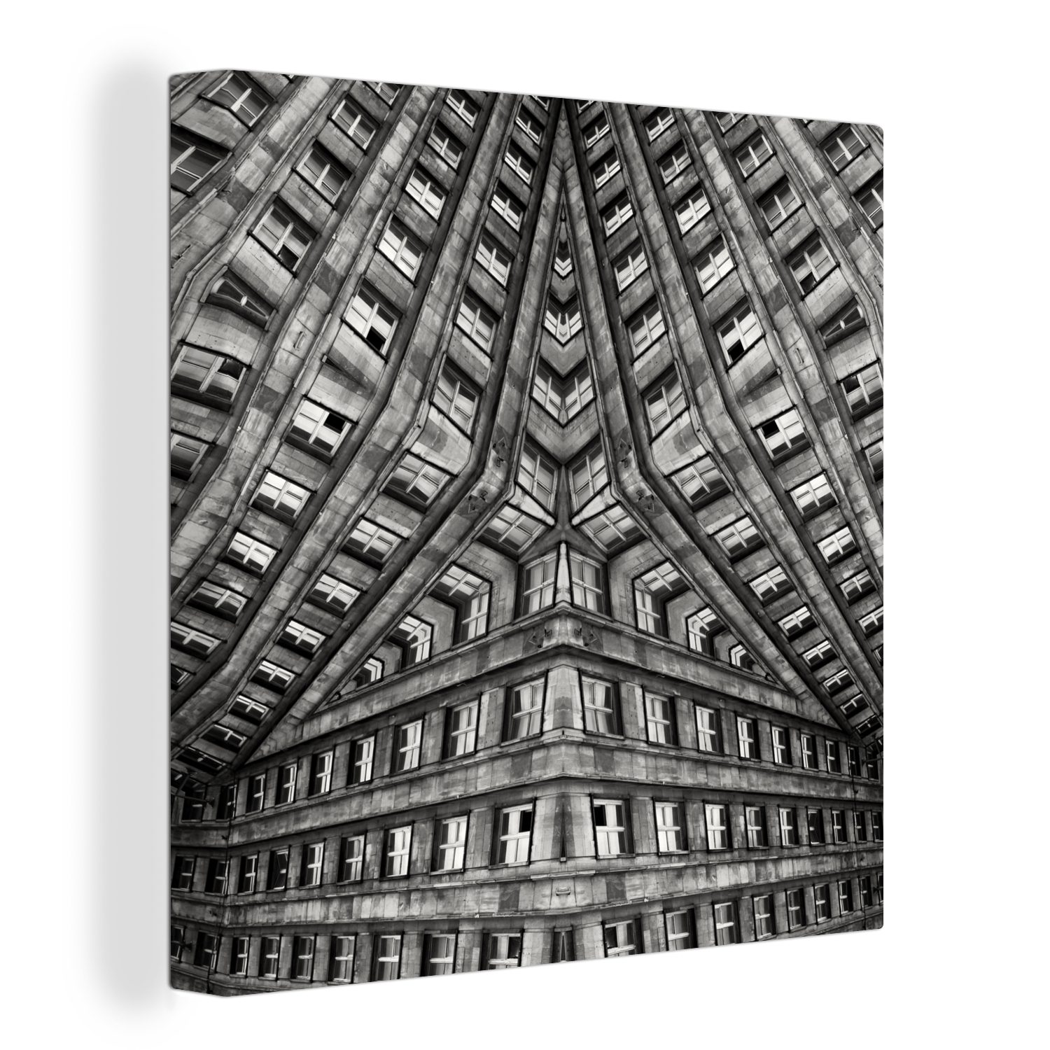 OneMillionCanvasses® Leinwandbild Kunst - Schwarz - Weiß - Psychedelisch, (1 St), Leinwand Bilder für Wohnzimmer Schlafzimmer
