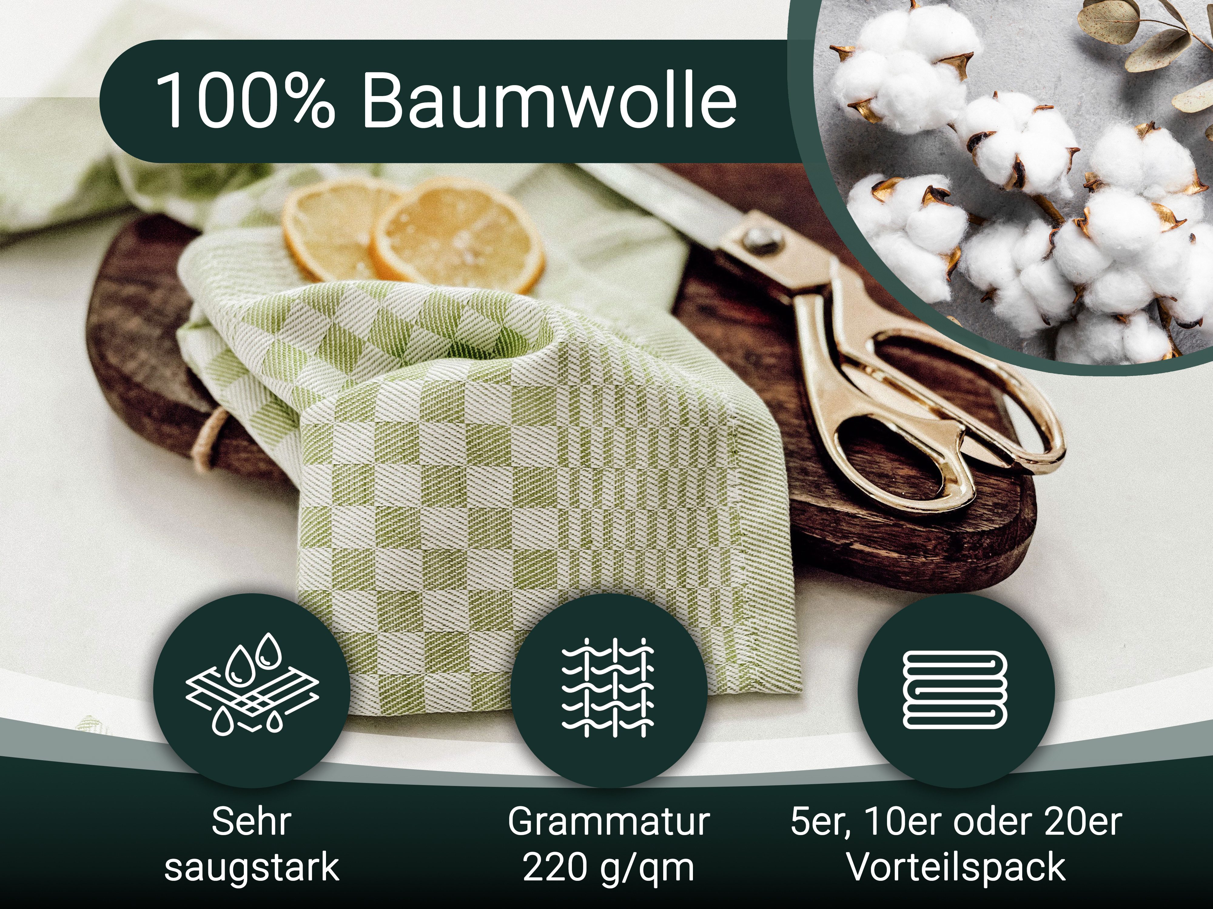 ZOLLNER Geschirrtuch, (Spar-Set, 5-tlg), 46 x 70 cm, 100% Baumwolle, vom Ho günstig online kaufen