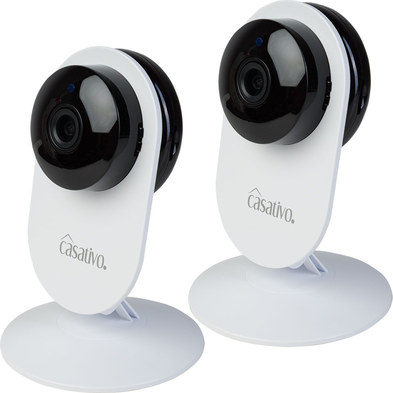 Casativo IP-Überwachungskamera Full-HD Überwachungskamera 135° Weitwinkel 10m-Nachtsicht & WLAN USB (Innenbereich, 2-tlg., Nachtsicht 10 m, Bewegungserkennung, 135°/85° Schwenkfunktion)