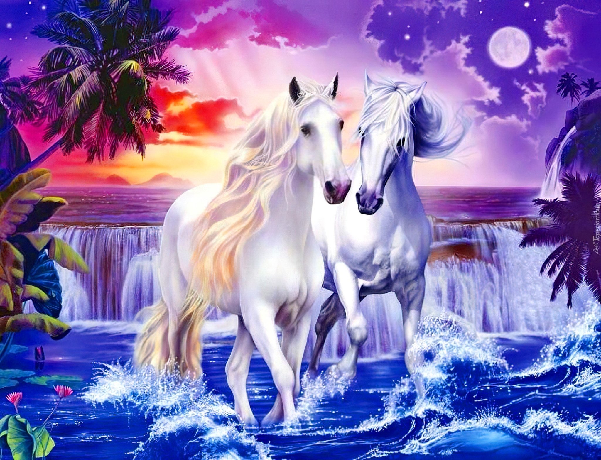 Realb2b Malen nach Zahlen XL 5d Diamond Painting Weiße Pferde Malen nach Zahlen 40x50cm (Komplettset für 5D Diamond Painting inklusive Leinwand, Diamanten und Werkzeugen, Diamond Painting Set mit Zubehör für DIY-Kreativität und Entspannung), 40x50cm 5D Diamond Painting mit präziser Klebeschicht & Zubehör