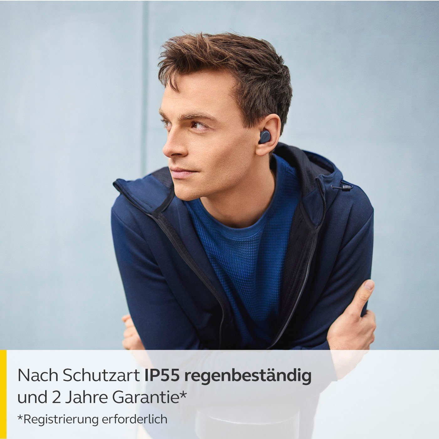 Elite In-Ear-Kopfhörer (Geräuschisolierung, Assistant, Navy Alexa, Siri, 3 Bluetooth) Jabra Google