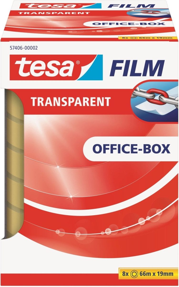 Klebeband Klebefilm tesafilm transparent 19mmx66m 8 Rollen