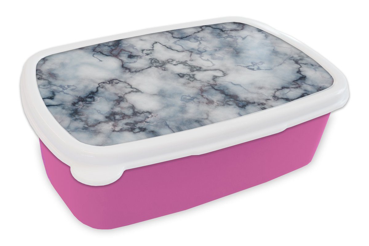 Mädchen, für Snackbox, Kunststoff, Brotdose - MuchoWow Marmor Achat, Erwachsene, Kinder, - Lunchbox Steine rosa Brotbox (2-tlg), Kunststoff