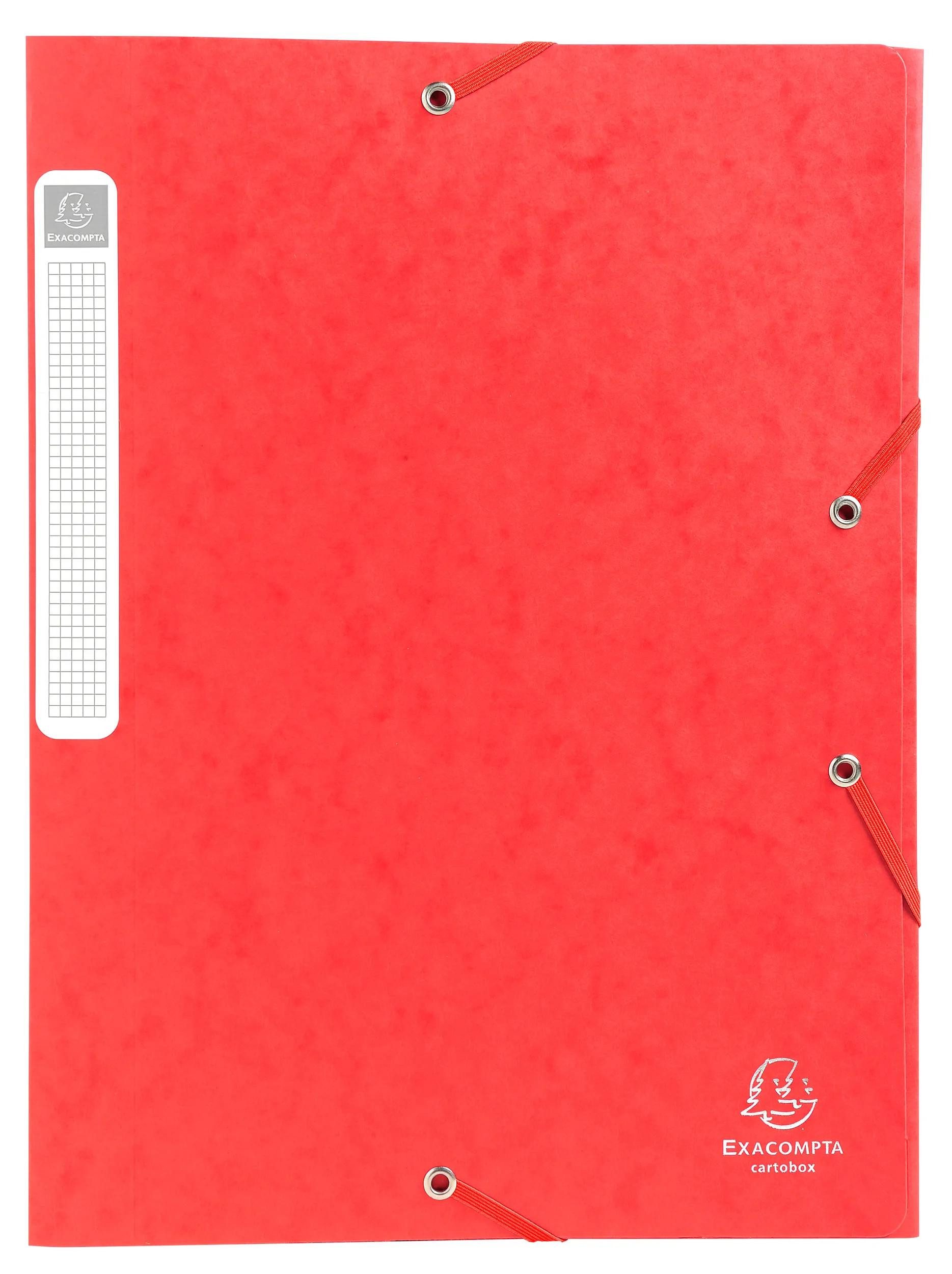 Archivcontainer 10x Archivbox Rücken 40mm Karton + 3 Klappen Gummizug A4 Rot 14009H