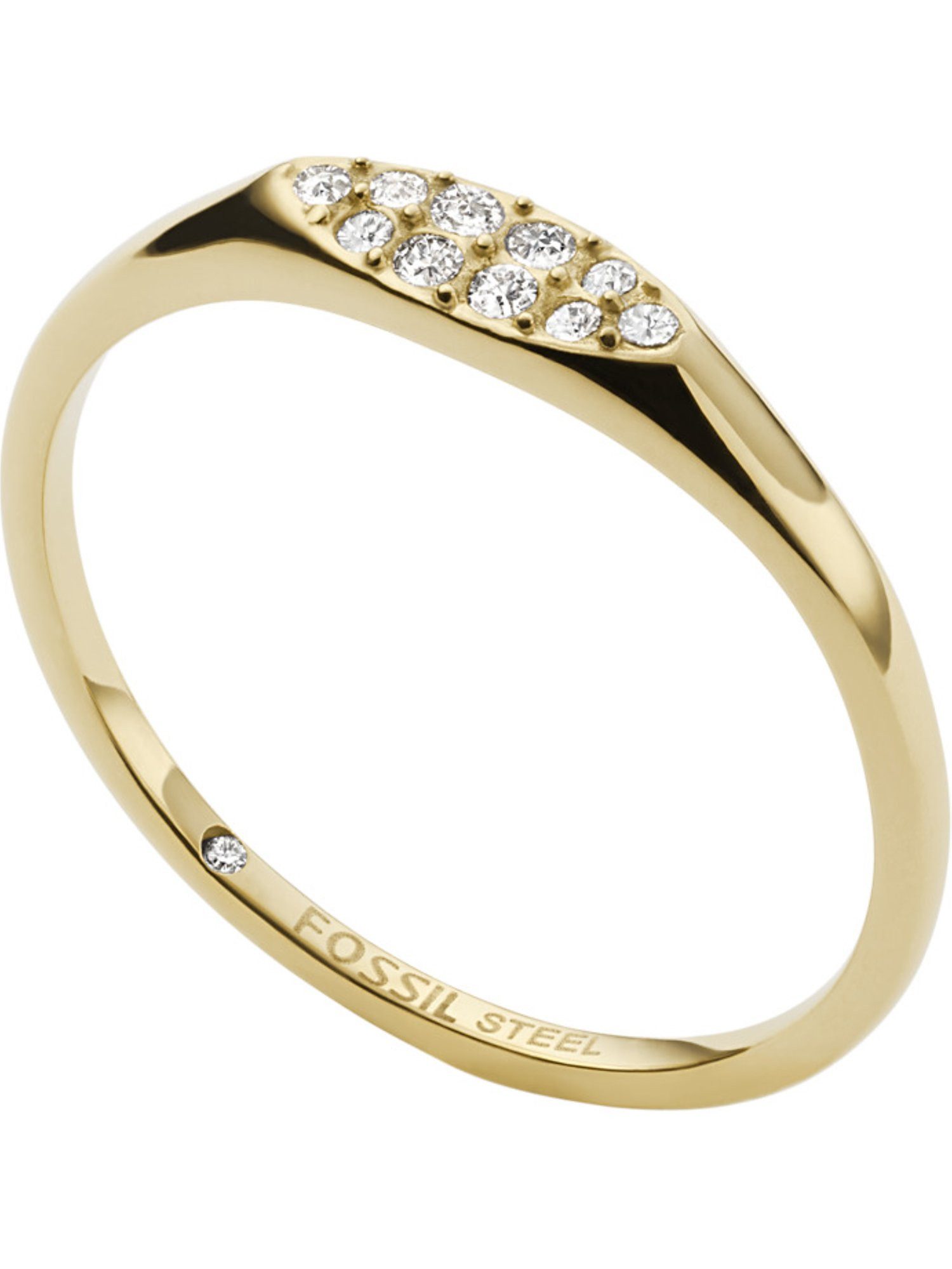 Fossil Fingerring Fossil Damen-Damenring Edelstahl Glasstein, günstig online kaufen