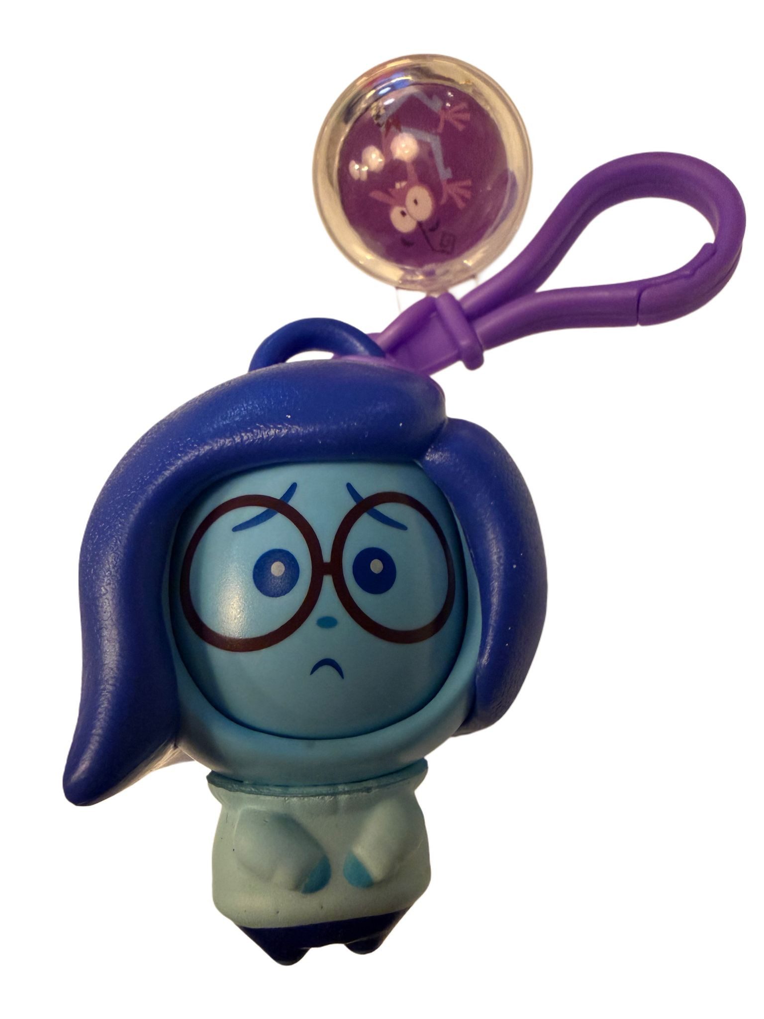 Disney Schlüsselanhänger Disney Alles steht Kopf Anhänger Kummer 8 cm mit 3 Gesichtern Clip (Set, 1-tlg., Geschenk-Set), 3 wechselbare Gesichtsausdrücke per Knopfdruck