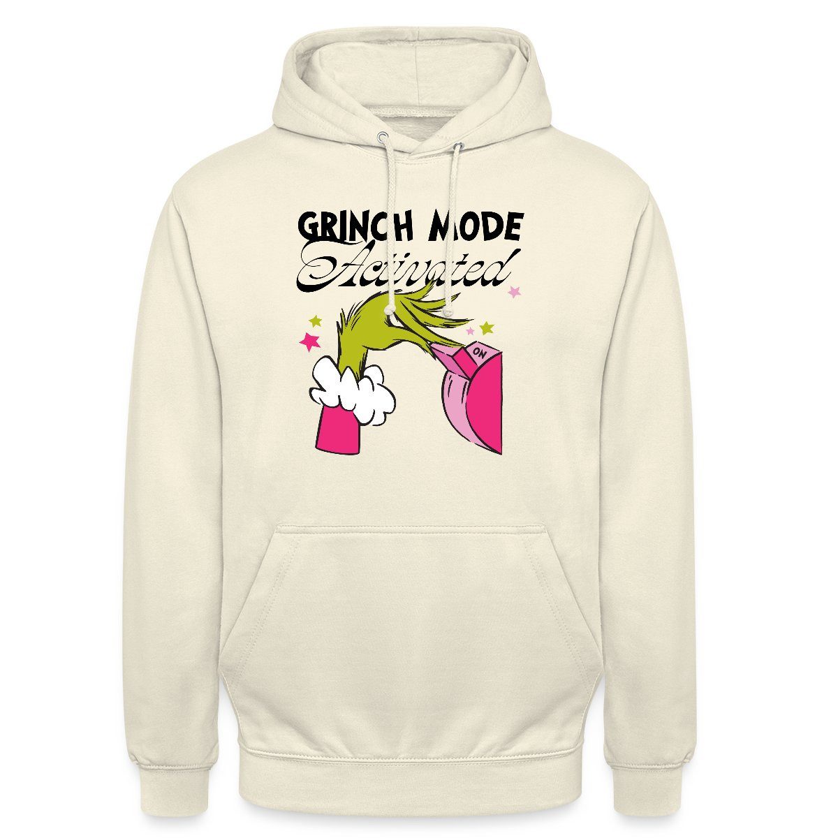 Spreadshirt Hoodie Der Grinch Statement Grinch Mode Activated Unisex Hoodie (1-tlg) Unisex-Schnitt: Sitzt bei Männern körpernah, bei Frauen weit