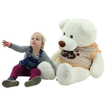 Sweety-Toys Kuscheltier Sweety-Toys 5376 Riesen Teddybär 120 cm beige mit Kapuzenpullover - Kuscheltier Teddy