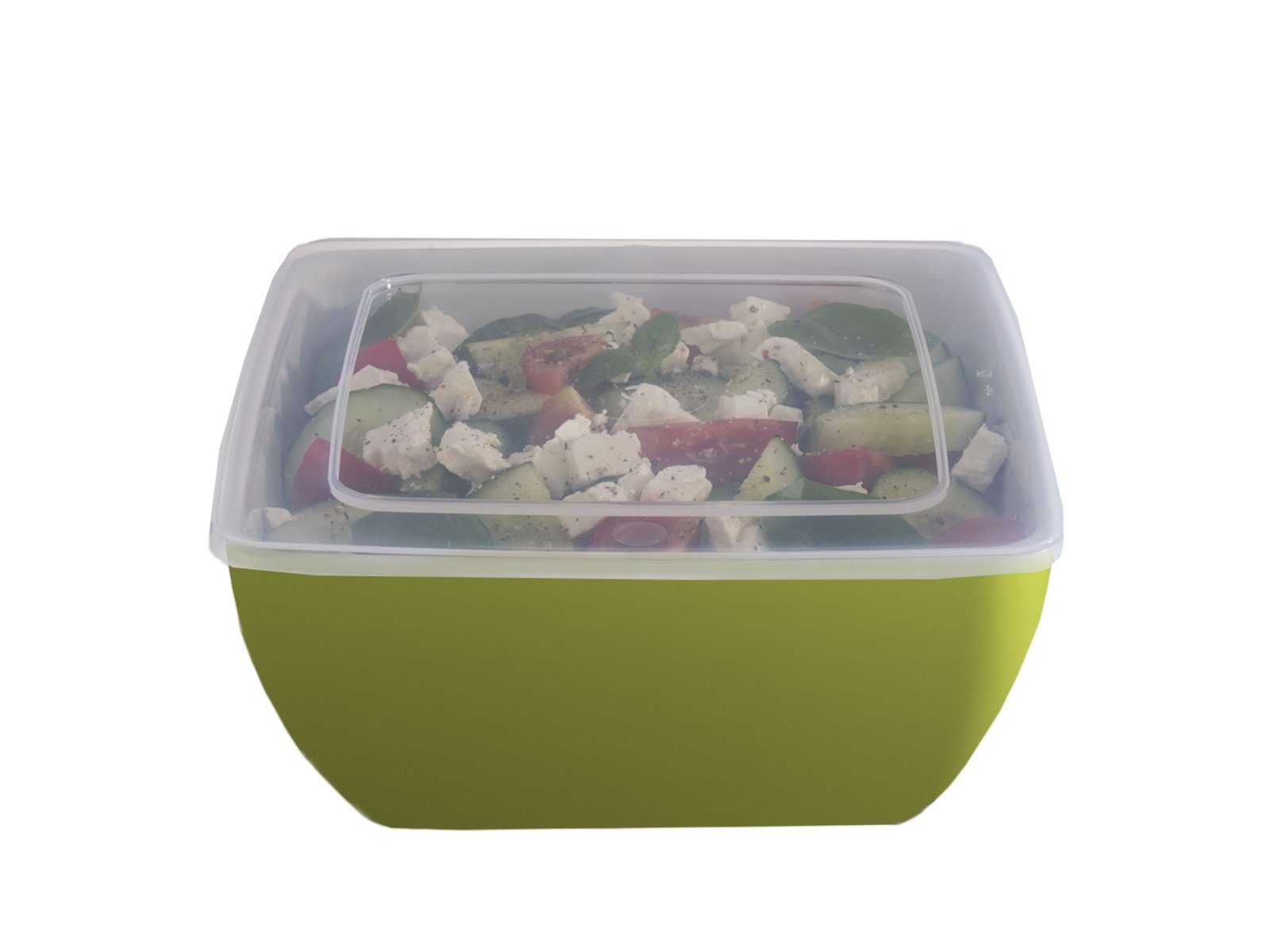 APS Schüssel, Melamin, kleine Melamin Schüssel mit Deckel, Camping-geschirr, Essgeschirr grün