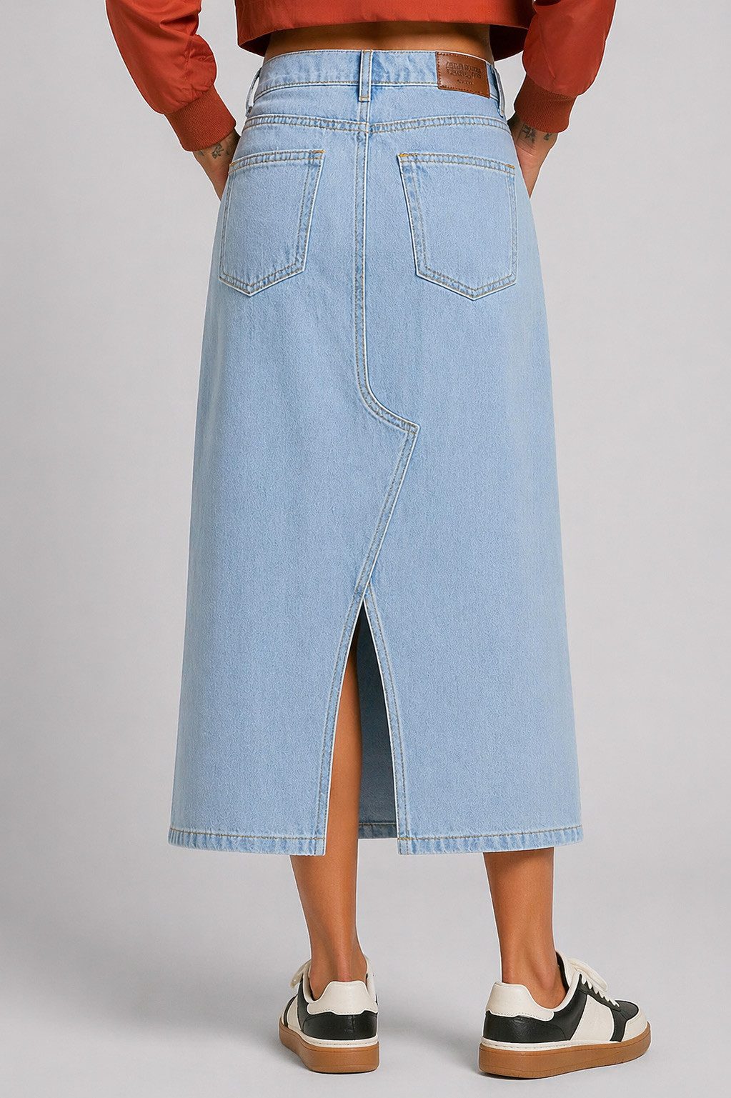 urbandreamz Jeansrock Damen Maxi Midi Rock langer Schnitt Denim Stretch stylischer Rock, robuster Jeansstoff, Gehschlitz