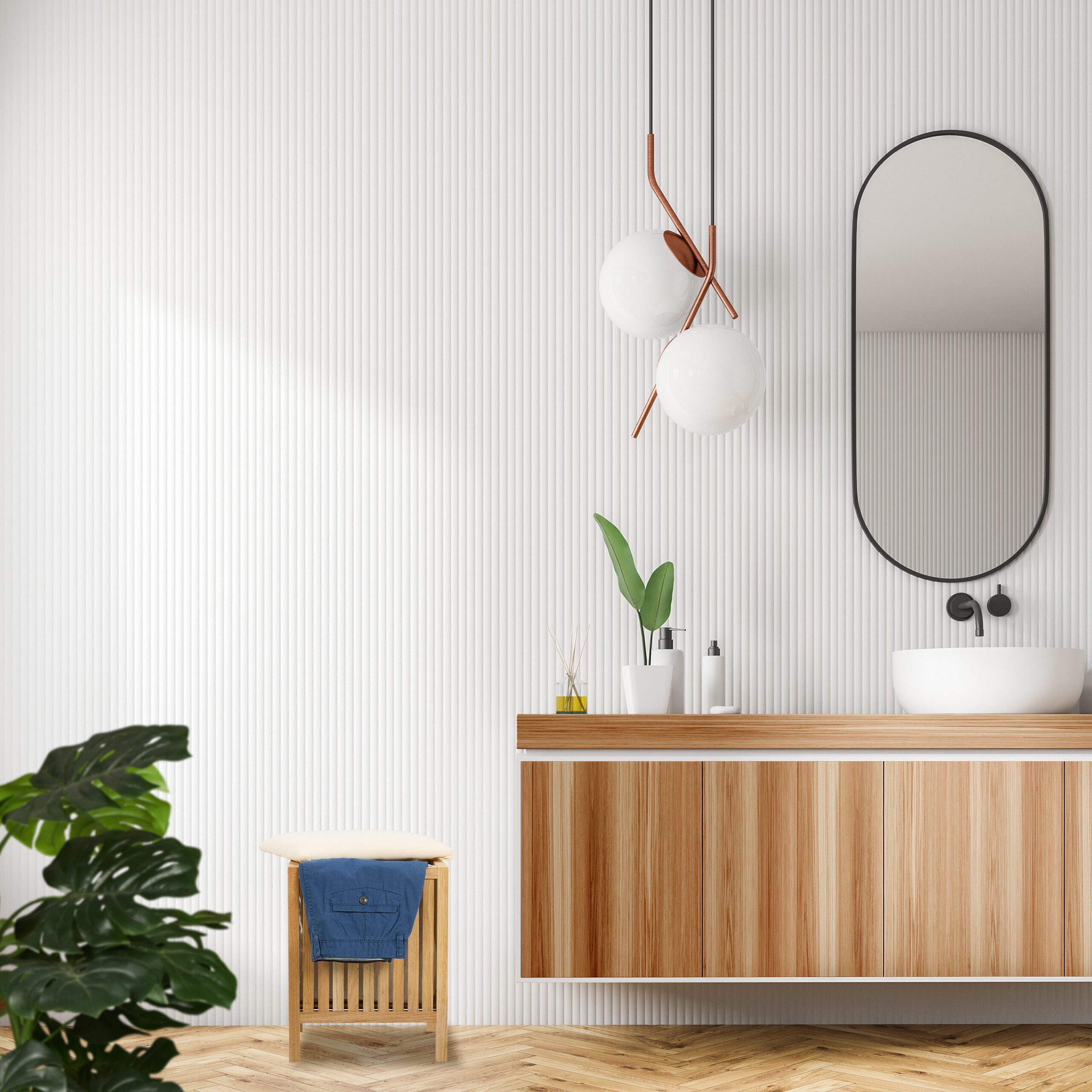 relaxdays Wäschekorb aus Walnussholz mit Sitz (1 St) günstig online kaufen