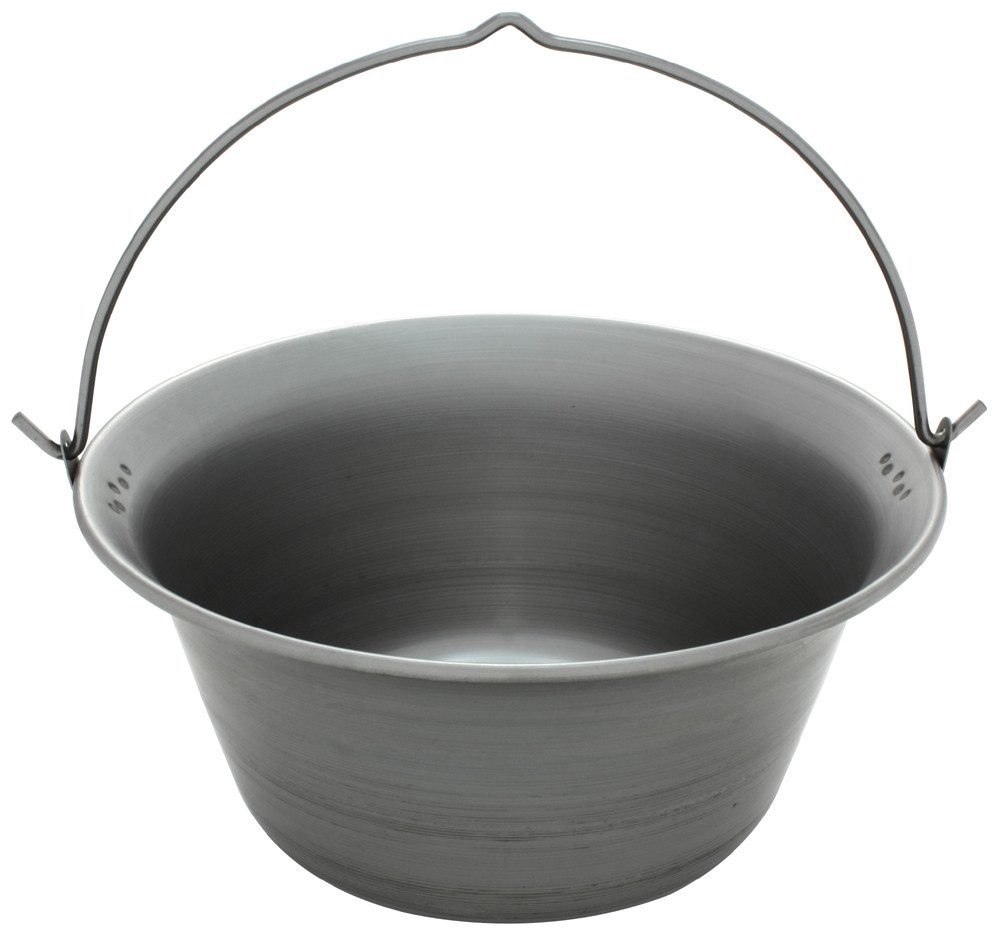 Grillplanet Holzkohlegrill Gulaschkessel aus unbehandeltem Roheisen 22 Liter für 14 -15 Personen