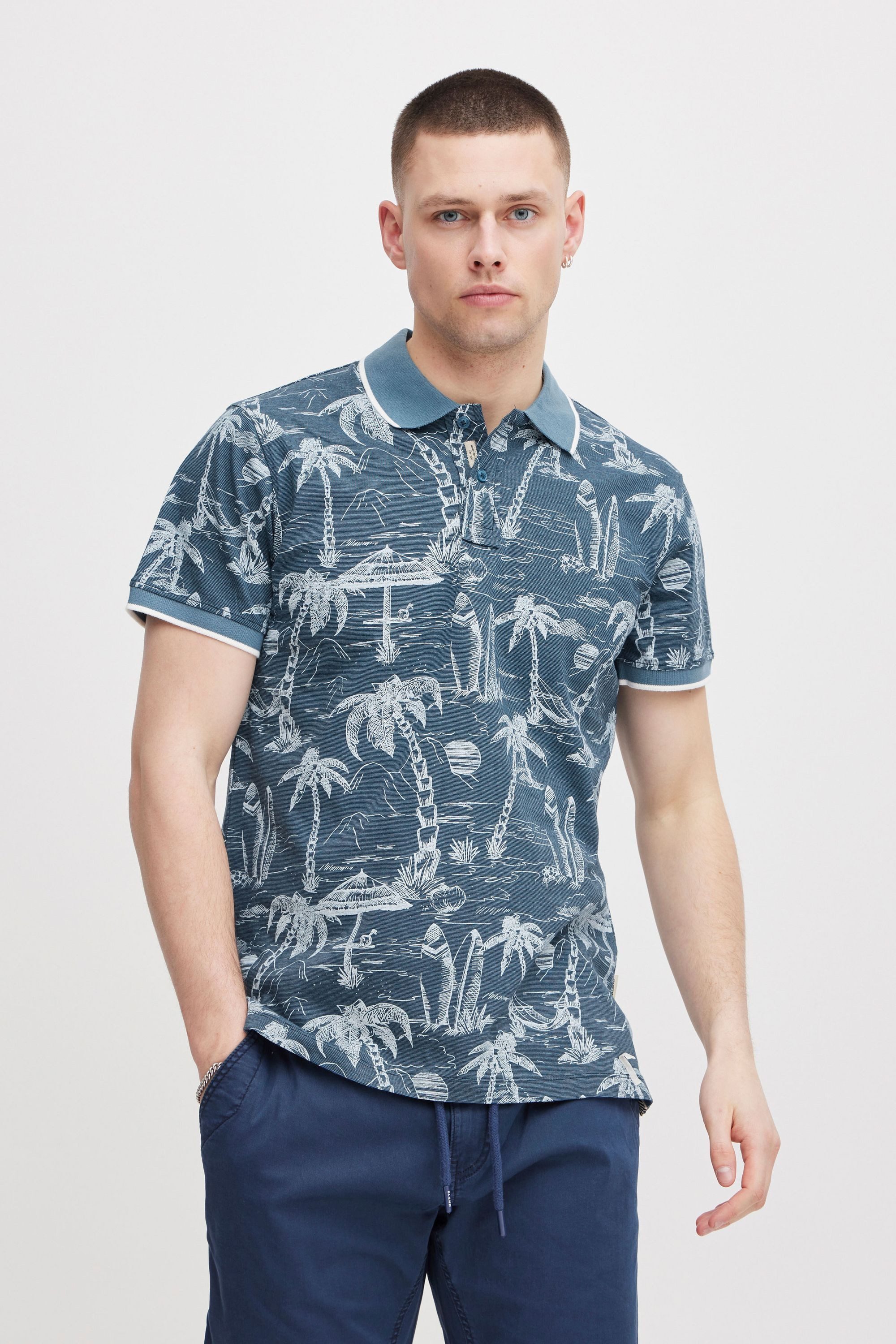 Blend Poloshirt BHPolo (1-tlg) Lässiges Poloshirt mit Print