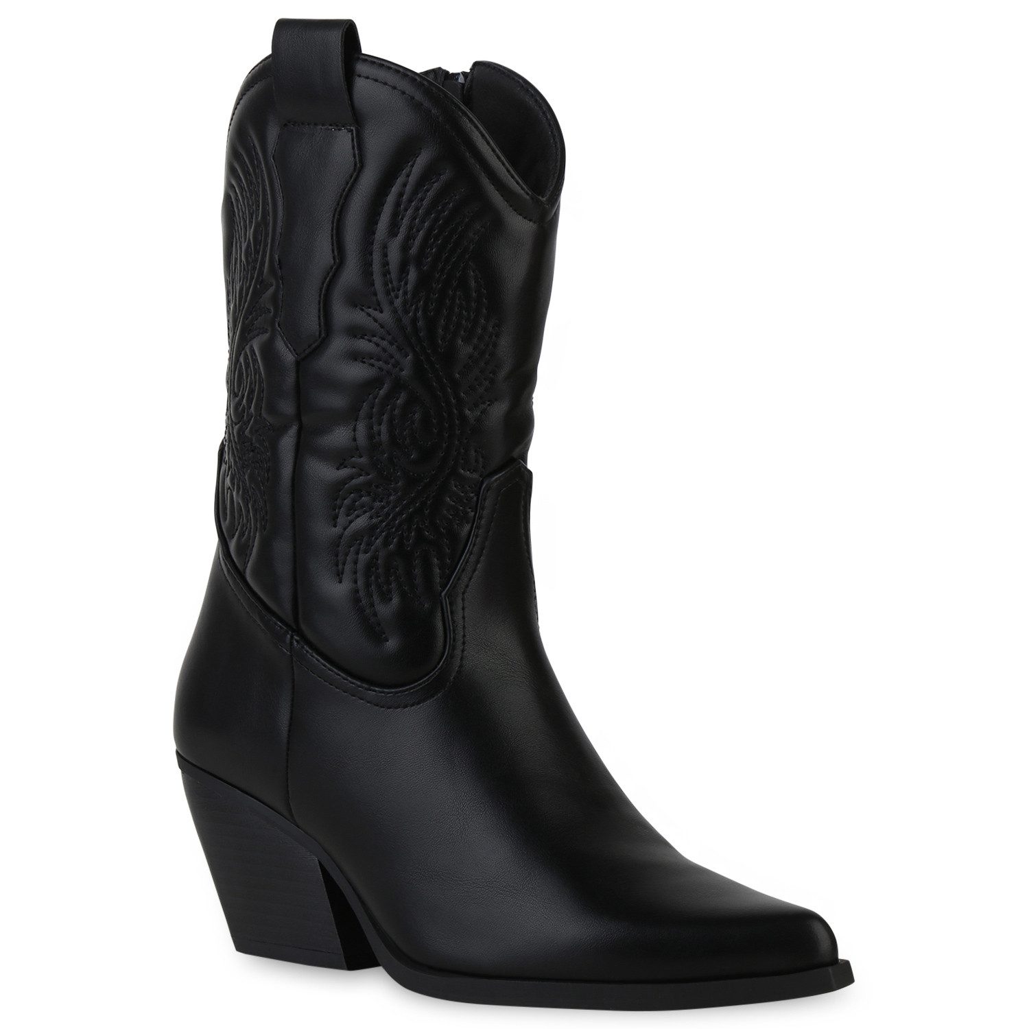 VAN HILL 840253 Cowboy Boots Damen Stiefeletten Cowboy Boots Stickereien Ho günstig online kaufen