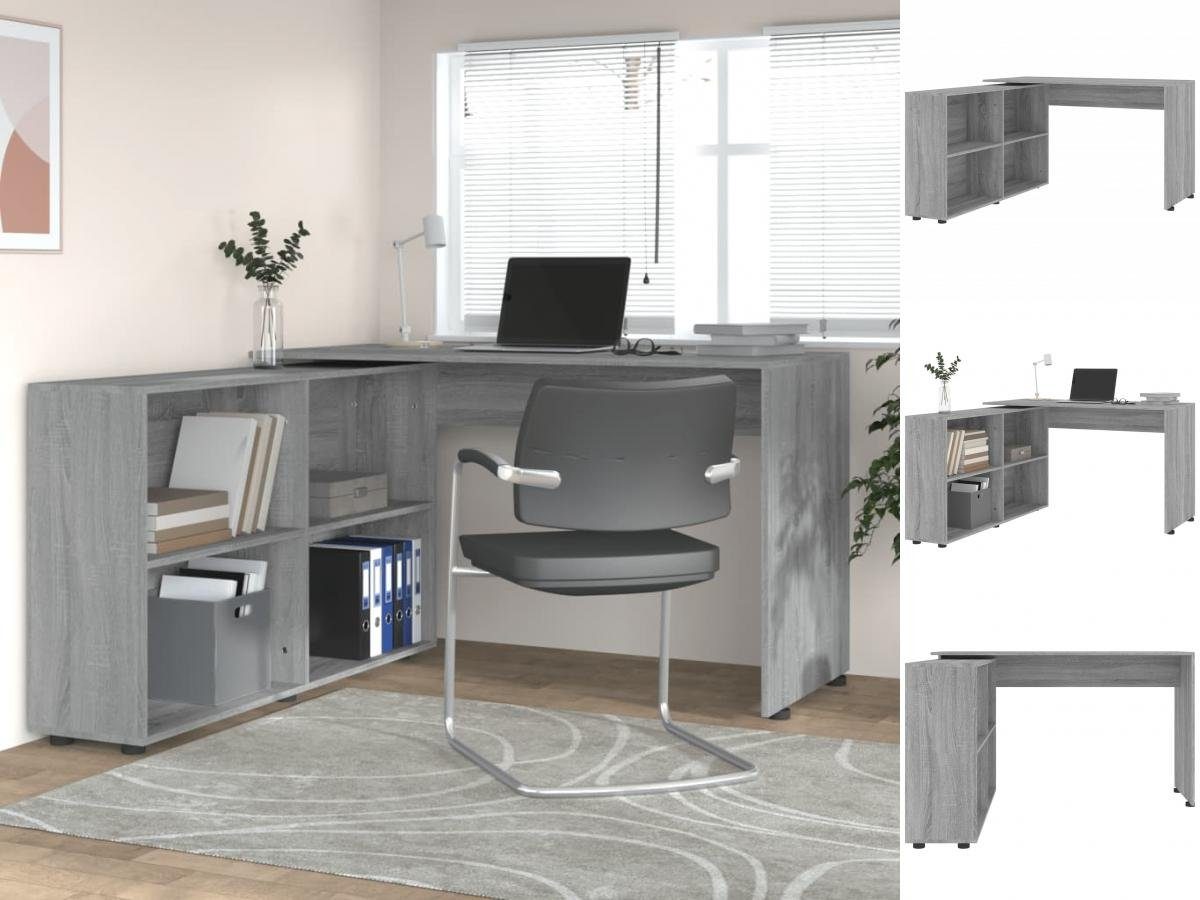 Sonderpreisverkauf! vidaXL Schreibtisch Eckschreibtisch Grau | Arbeitsplatz Home Sonoma Office Grau Grau Sonoma Sonoma Holzwerkstoff