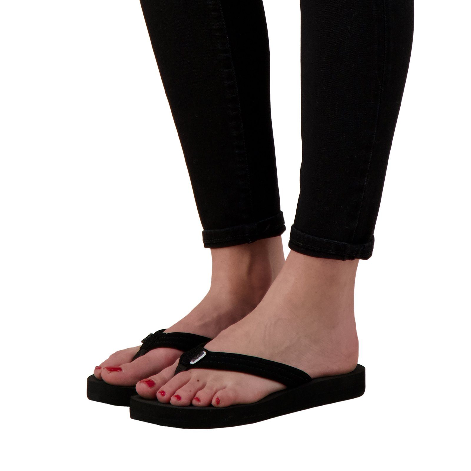Reef Zehentrenner Sandale Cushion Breeze Black/Black Fußbett (1-tlg) geformtes Anatomisch Zehentrenner