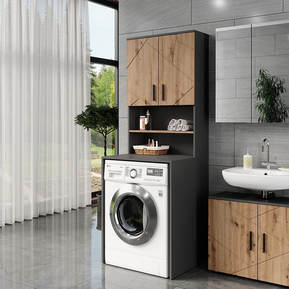 Vicco Waschmaschinenumbauschrank Irma, Anthrazit/Artisan, 68 x 103.5 cm mit günstig online kaufen
