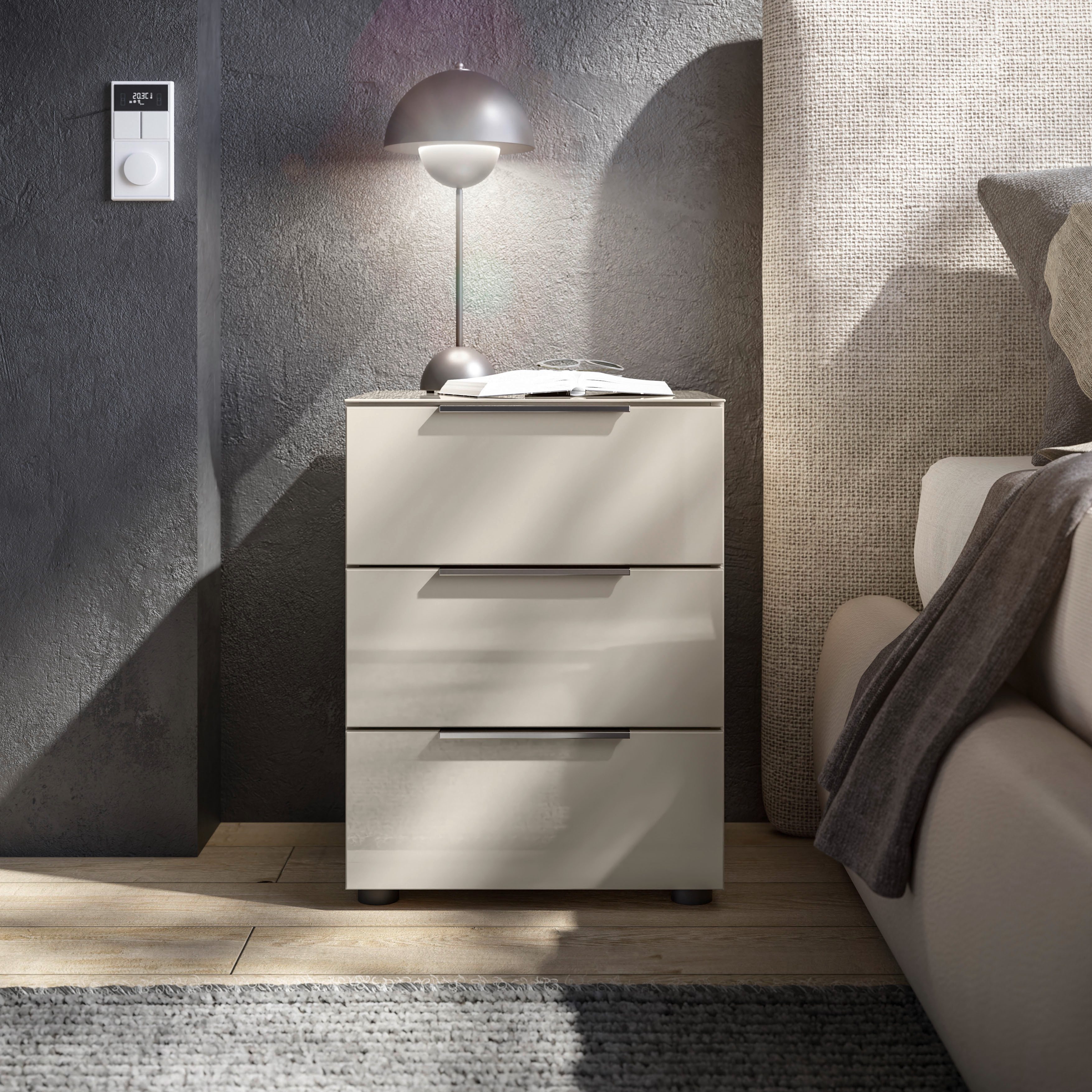 HBZ Kommode Santorin Nachtkonsole, BxHxT 45x61x40 cm (1 St), Breite 45cm, Softclose für Schubkästen, Melaminbeschichtung