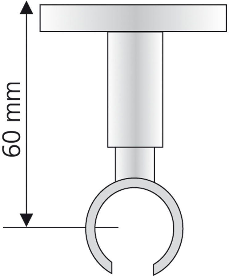 Liedeco Gardinenstangenhalter Deckenträger, Träger 1-läufig "France" - 1 Stück, Vorhangstangen, Gardinenstangen, (1-St), Halter, Träger für Stangen, Rohre 20 mm – Bild 2 von 3