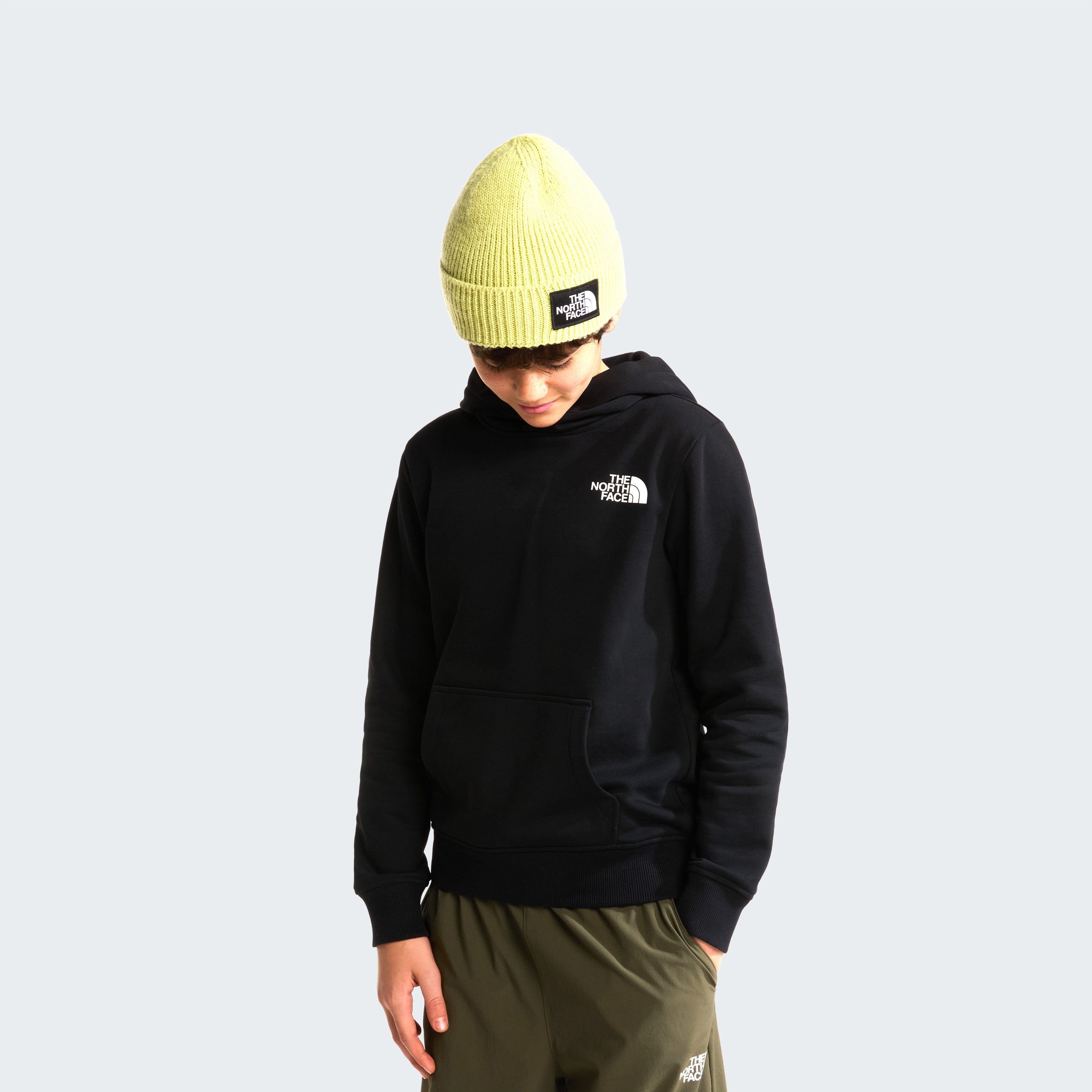 The North Face Kapuzensweatshirt TEEN BOX NSE REGULAR HOODIE mit Logos auf Vorder- und Rückseite, aus Baumwolle, mit Rippbündchen