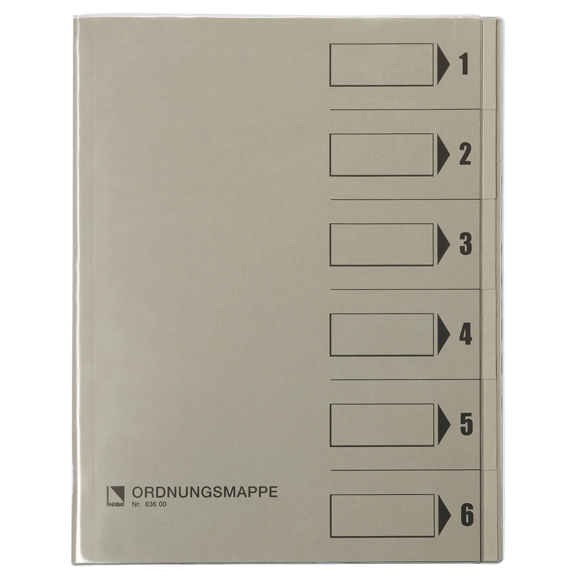 Organisationsmappe Ordnungsmappe 83600GR DIN A4 6 Fächer grau