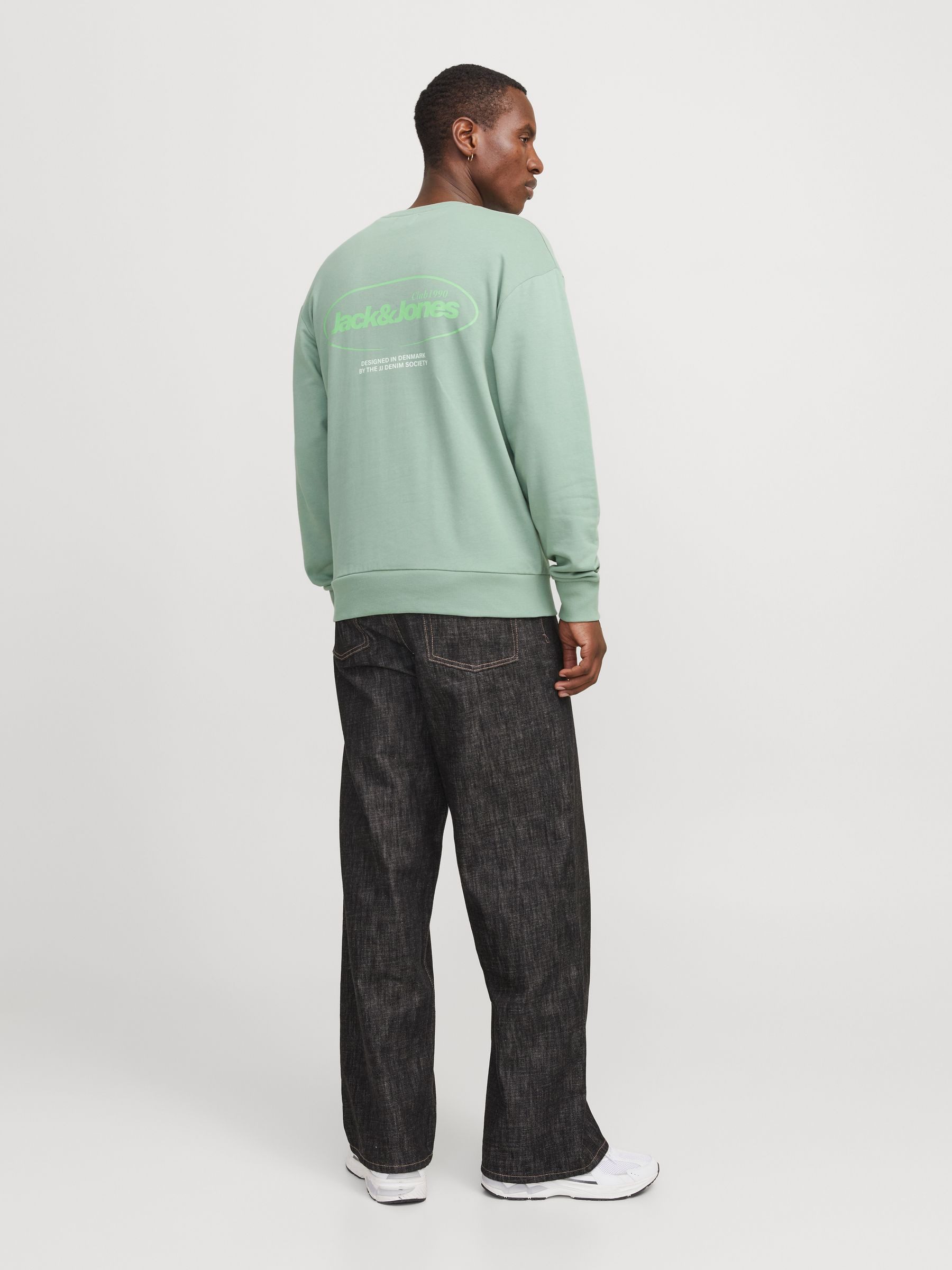Jack & Jones Sweatshirt Pullover mit Rundhals, Logo Front & Rücken JJEBRADLEY GRAPHIC SWEAT CREW NOOS