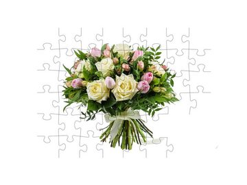 puzzleYOU Puzzle Hochzeit: Bouquet von Rosen und Freesien, 48 Puzzleteile, puzzleYOU-Kollektionen Blumensträuße, Blumen & Pflanzen