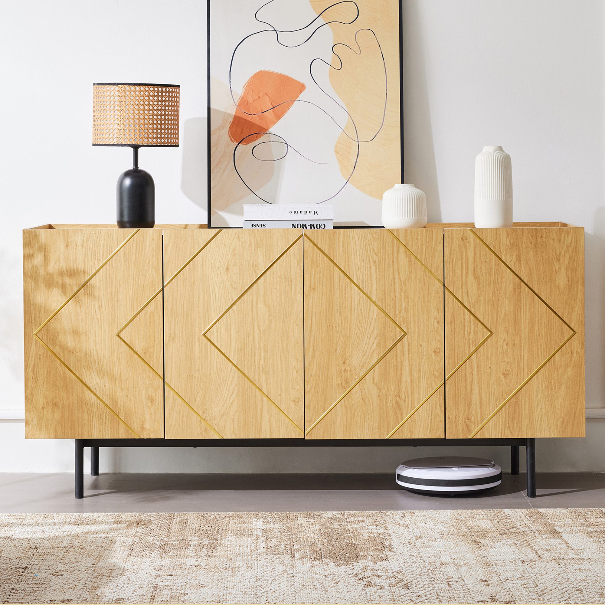 Flieks Sideboard mit 4 Türen (B160/T40/H78 günstig online kaufen