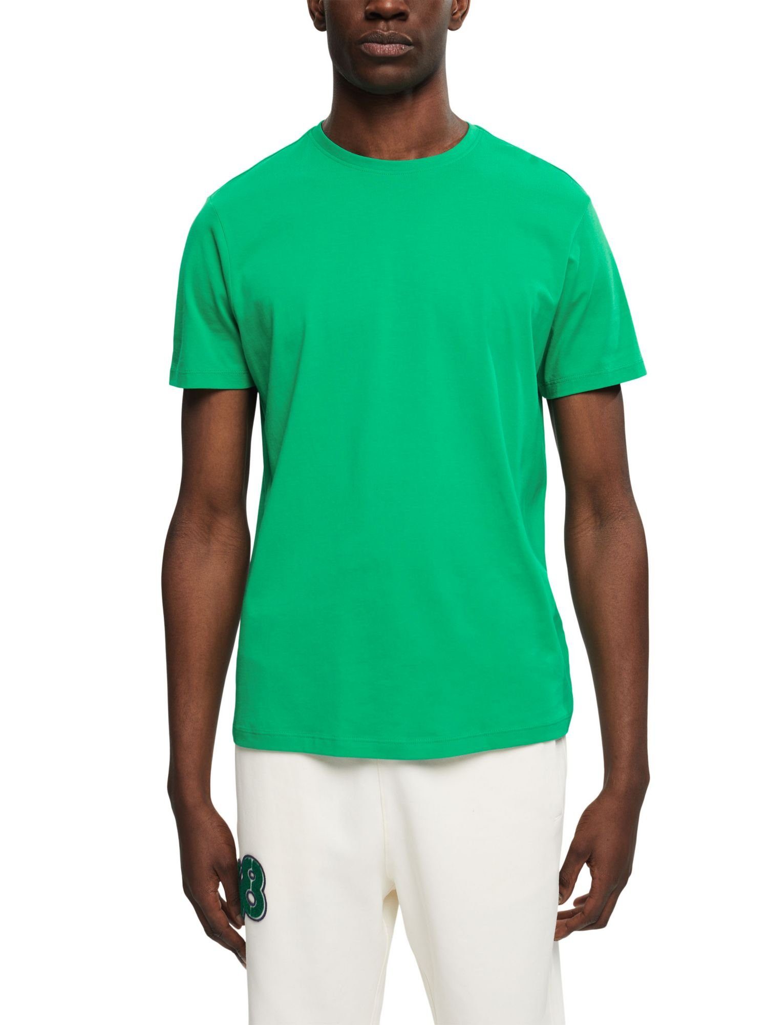 Fit Pima-Baumwoll-T-Shirt im Slim (1-tlg) GREEN T-Shirt Esprit Collection