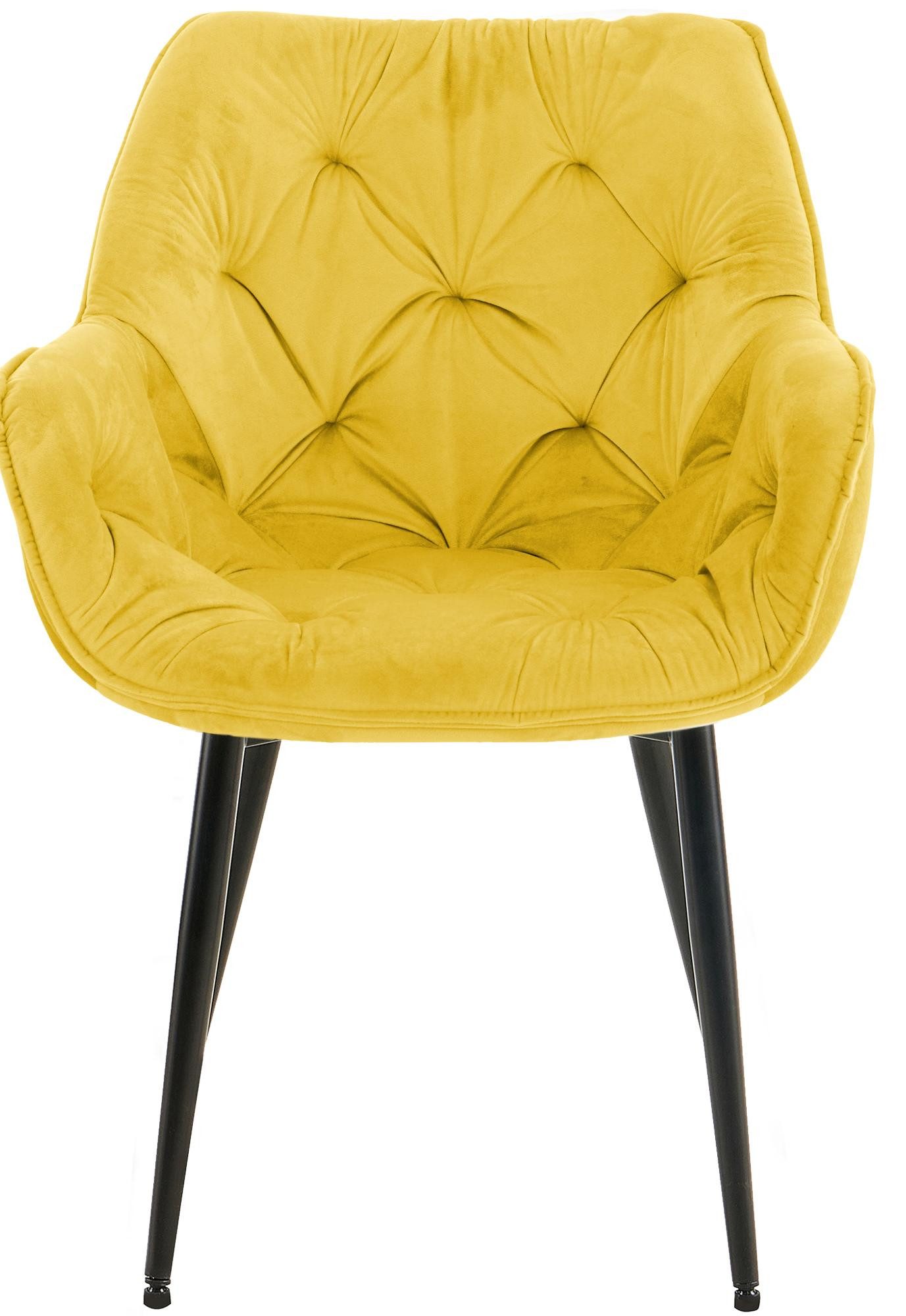 CLP Esszimmerstuhl Tanna Samt (4er Set, 4 St), Armlehnen, Metallgestell