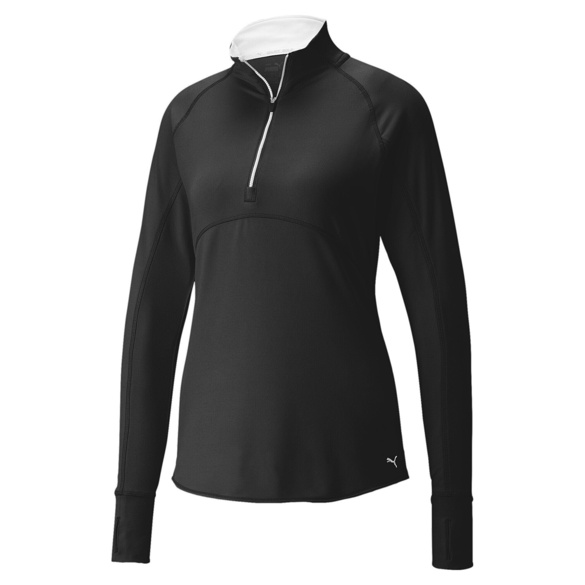 Black Sweatjacke Damen Pullover PUMA mit viertellangem Gamer Reißverschluss Golf