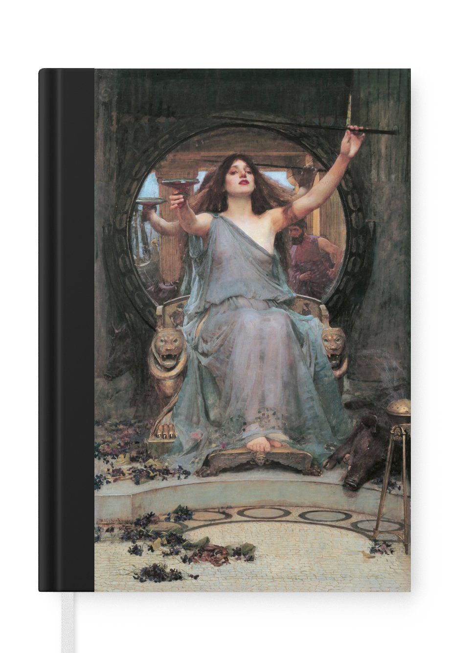 MuchoWow Notizbuch Circe bietet Odysseus den Becher an - Gemälde von John William, Journal, Merkzettel, Tagebuch, Notizheft, A5, 98 Seiten, Haushaltsbuch