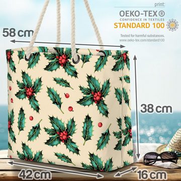 VOID Strandtasche (1-tlg), Winter Beeren Weihnachten Beach Bag Merry Christmas Advent Weihnachten Dekorati