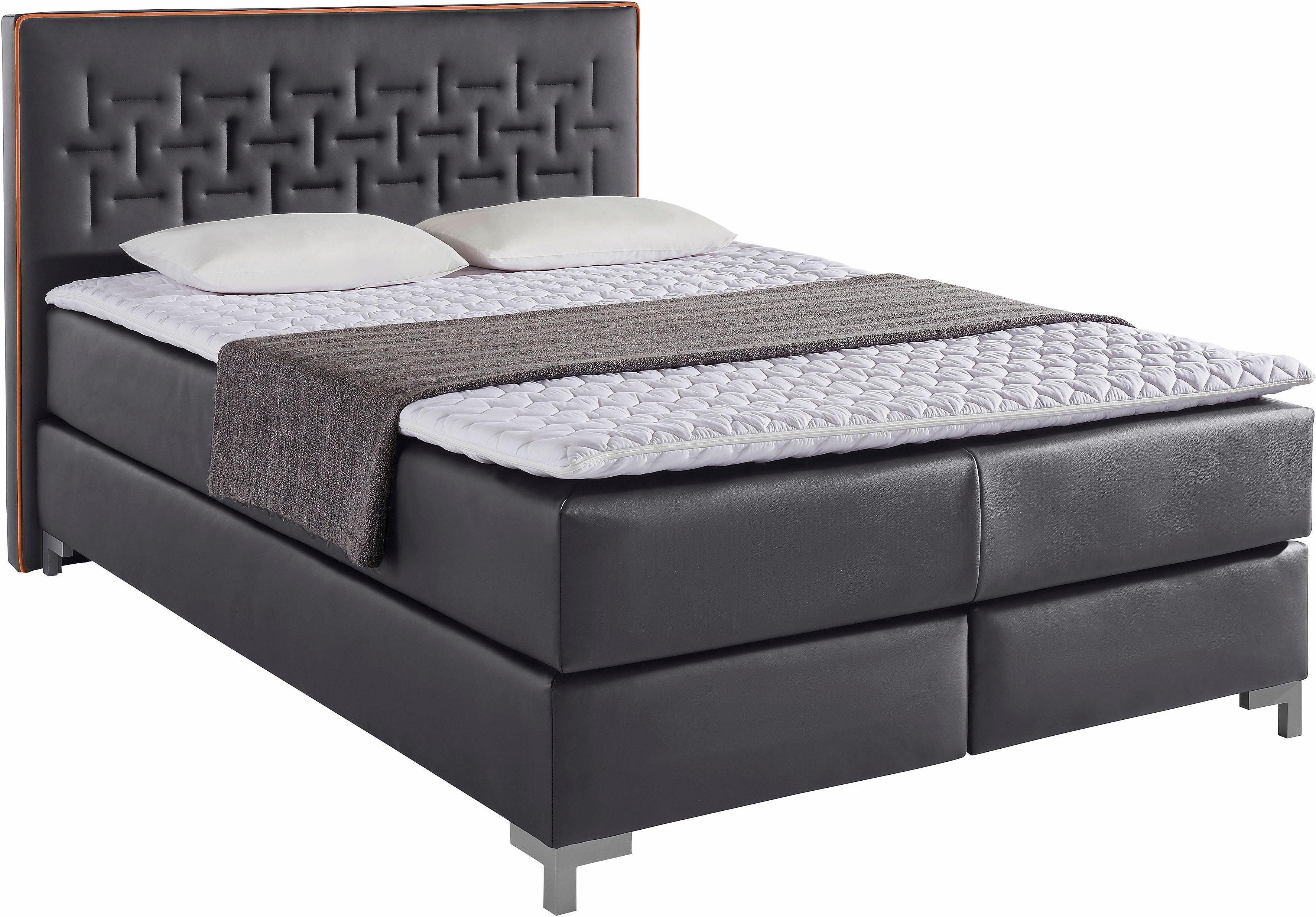 INOSIGN Boxspringbett "Coos" mit besonderer Steppung im Kopfteil, 3 Matratz günstig online kaufen
