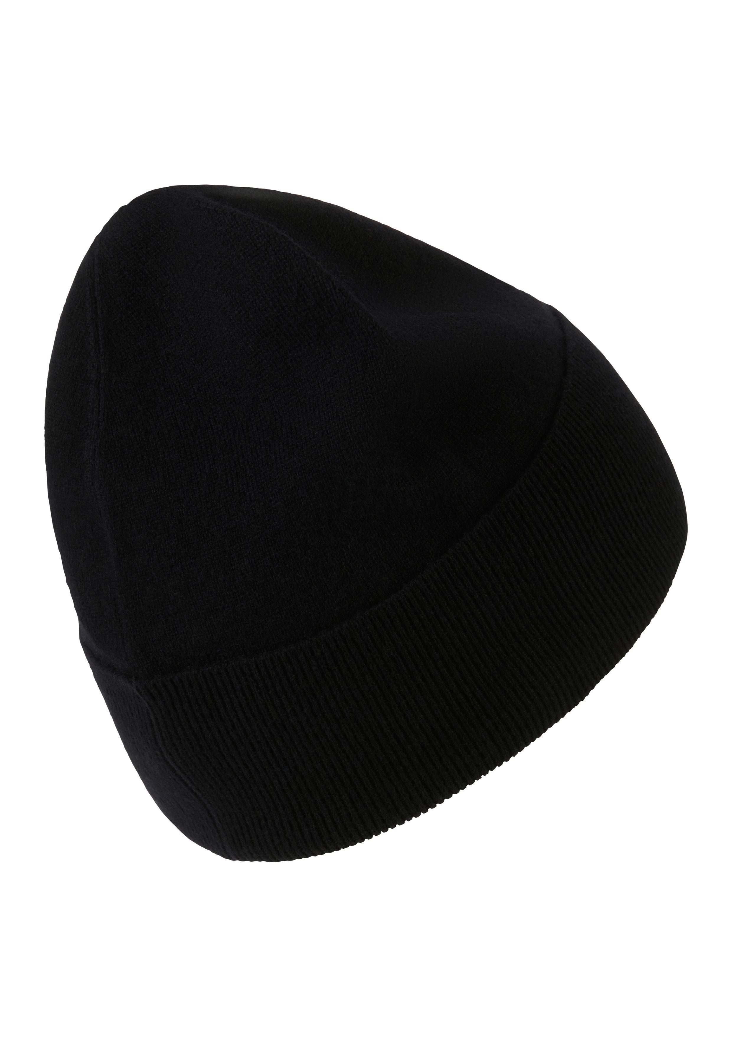 BOSS Beanie Lari_hat mit Aufschlag in Rippoptik